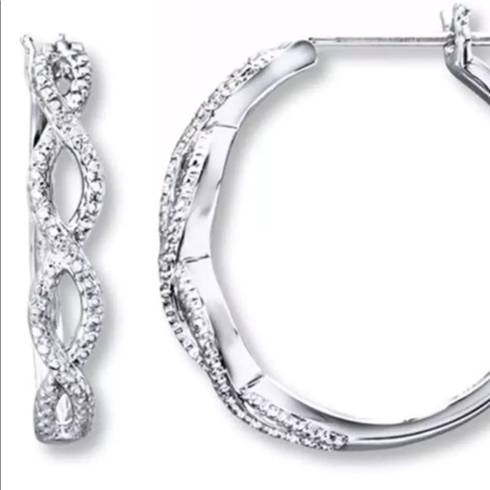 LAST PR 💗Kay Jewelers Sterling & Diamond Earrings - Picture 6 of 6